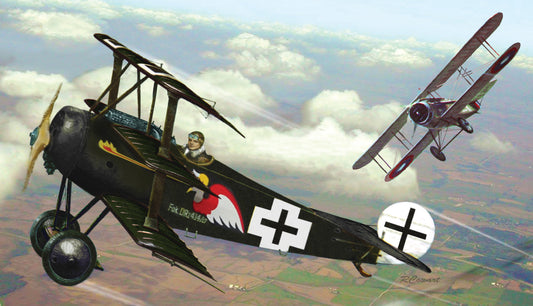 1:48 Fokker DR.1 Death Angel with Trading Card (Piloted by German Ave Ltn. Josef Jacobs)
