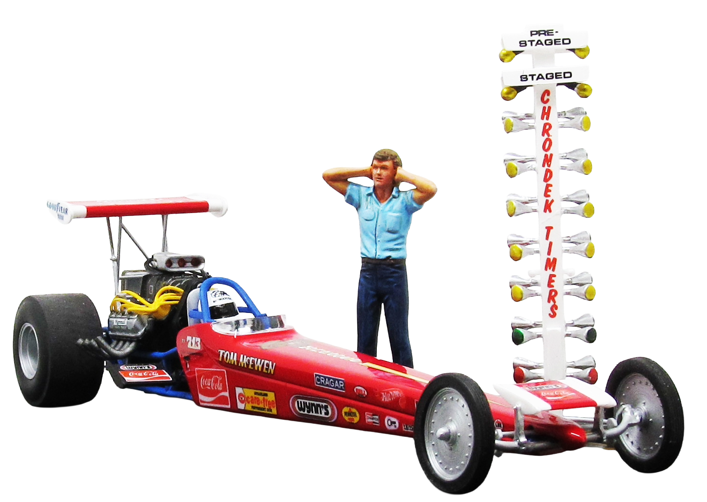 1:24 Tom "Mongoose" McEwen's Rear Engine Dragster with Christmas Tree Starting Light